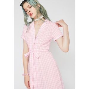 ‼️SOLD‼️Emory Park Gingham Pink Dress - S
